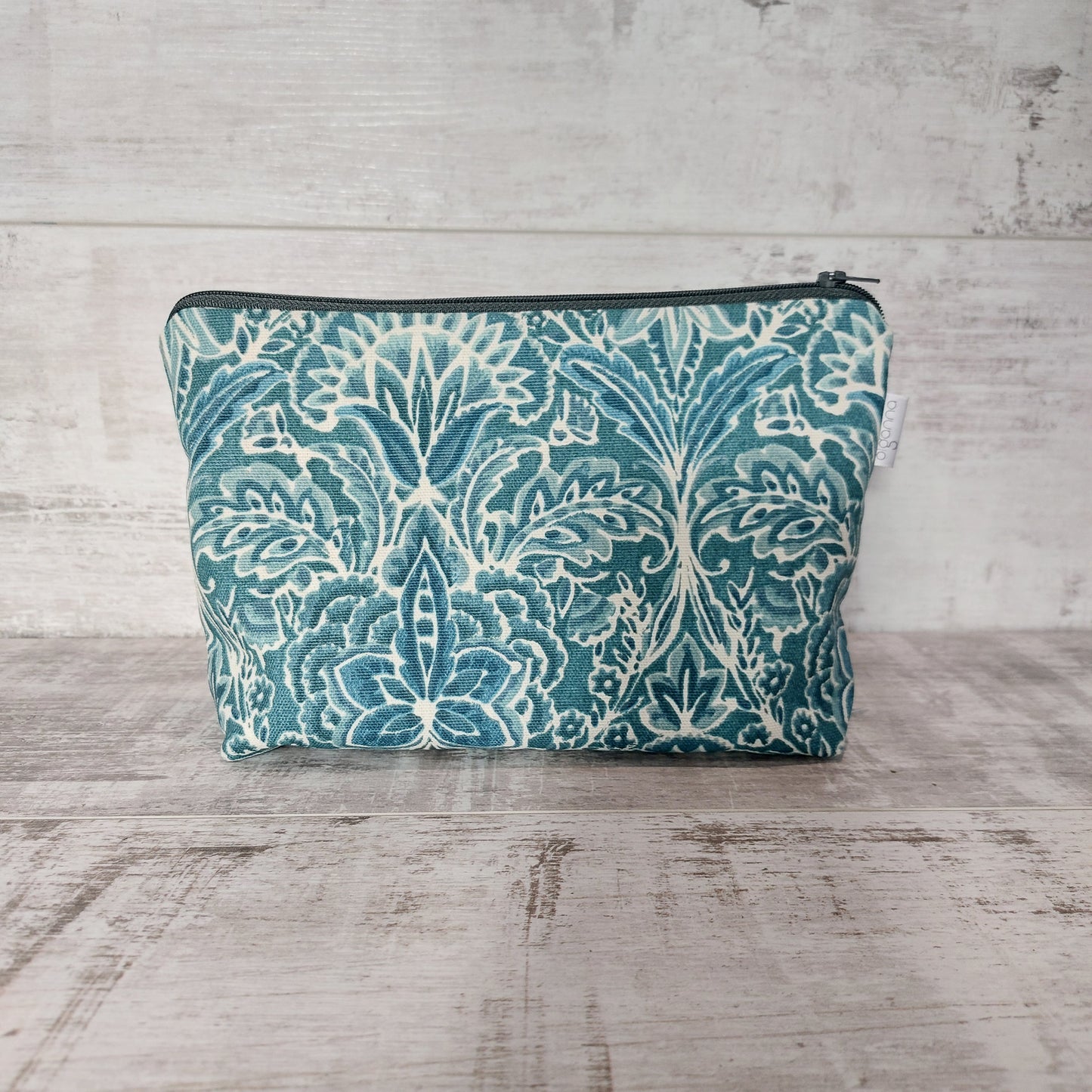 Large Teal Make Up Bag with Zip Fastening