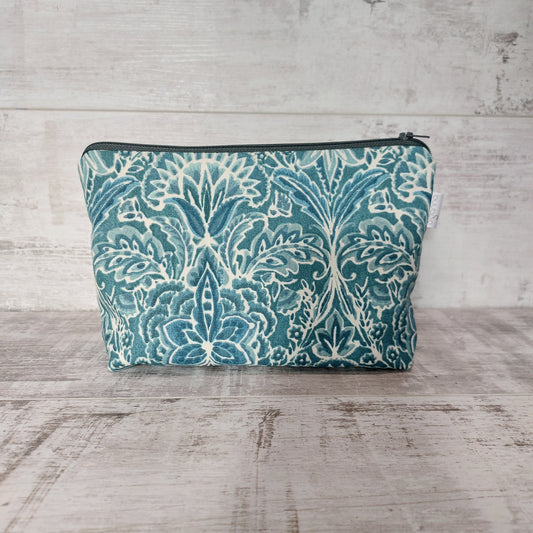 Large Teal Make Up Bag with Zip Fastening