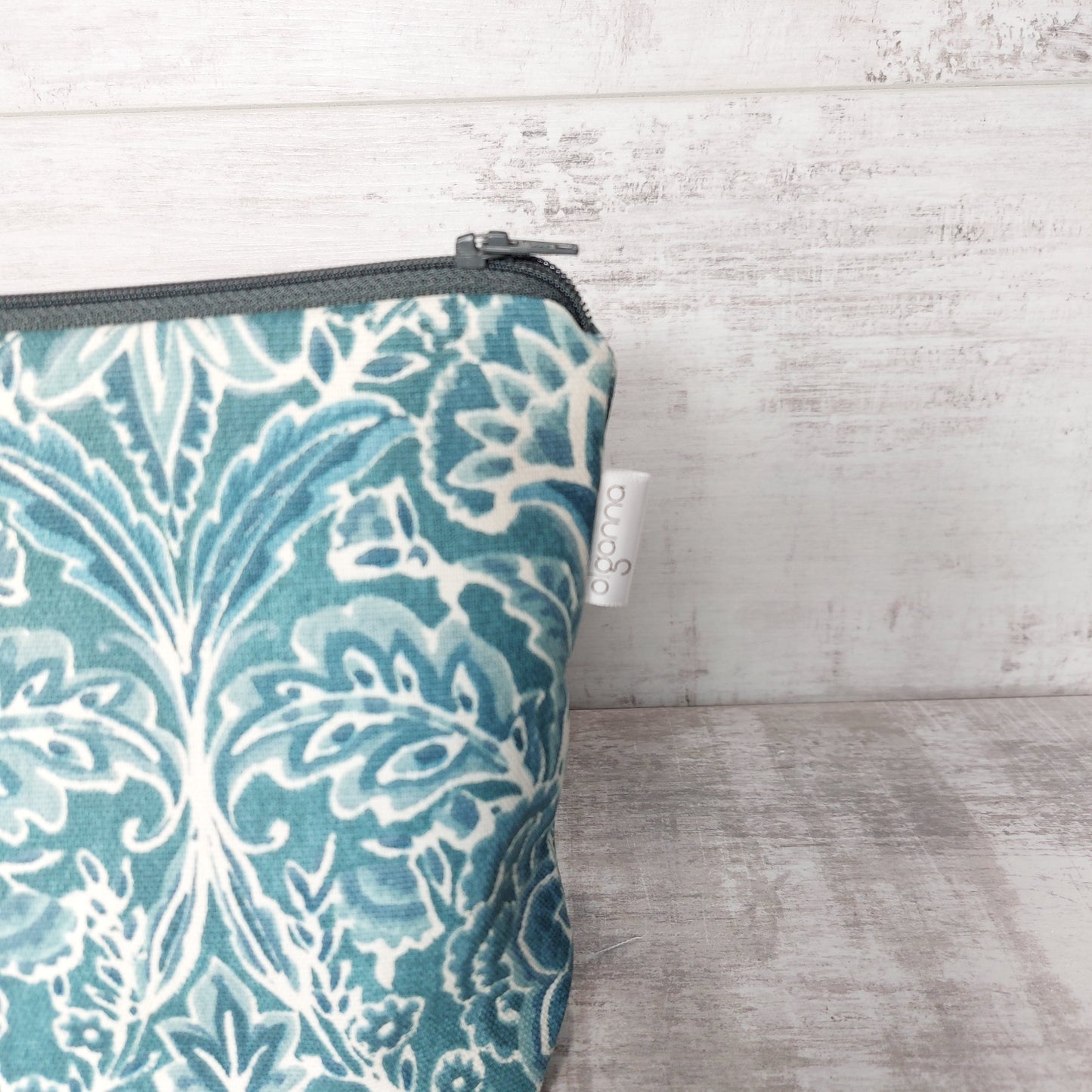 Large Teal Make Up Bag with Zip Fastening