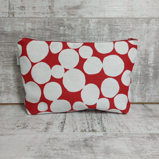 Zip Make up Bag Red Spot Abstract