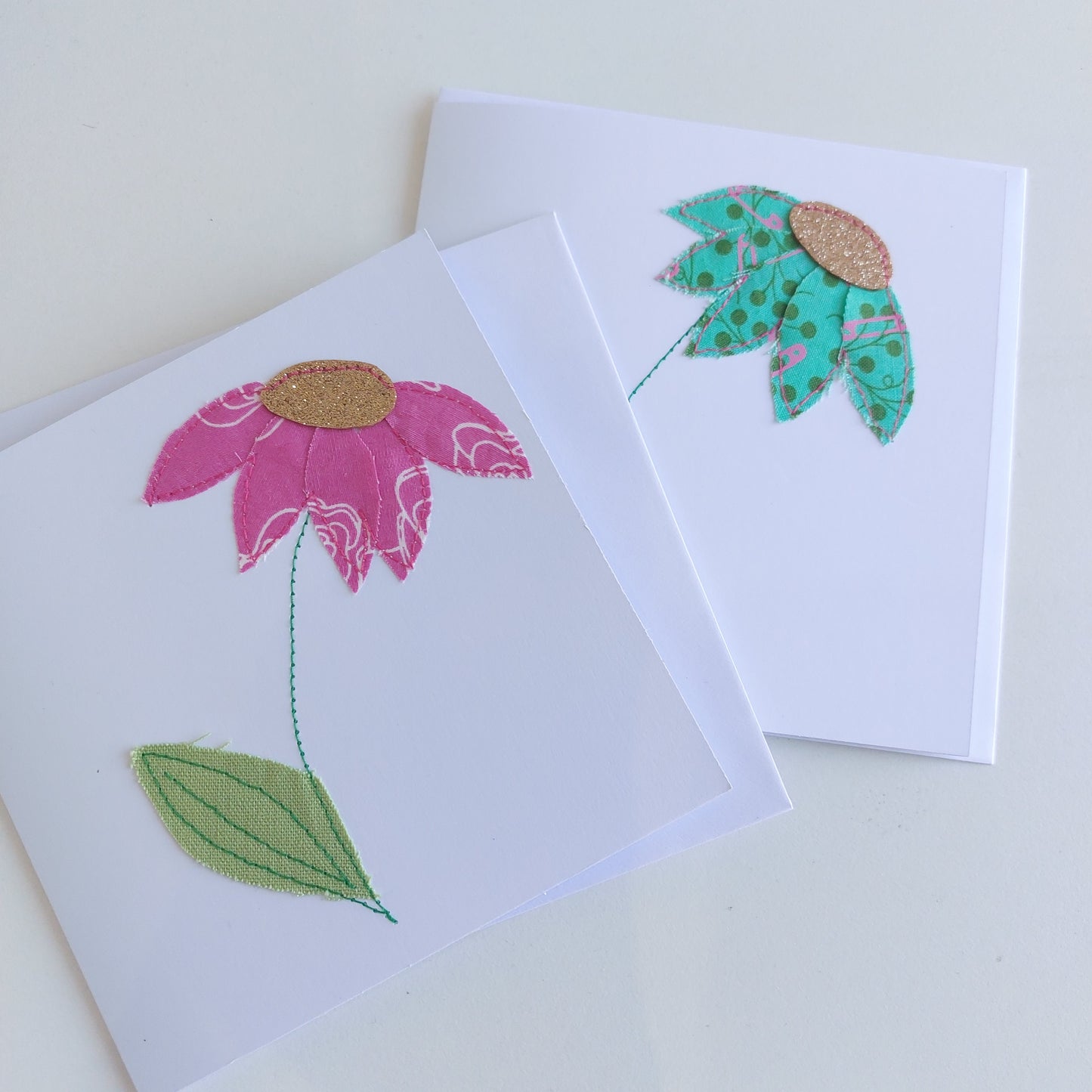 Greetings Card Sewing Kit - Make 6 unique stitched cards in a floral design.