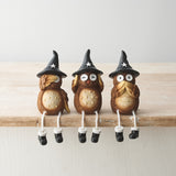 Set of 3 Spooky Owls with Dangly Legs