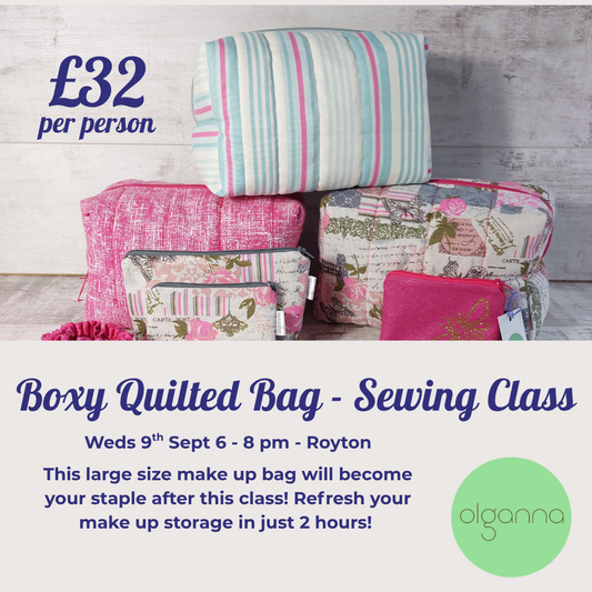 Quilted Boxy Make Up Bag - ROYTON Weds 9th Sept 6-8pm