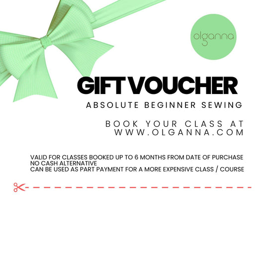 Gift Voucher - ABSOLUTE BEGINNER SEWING CLASS