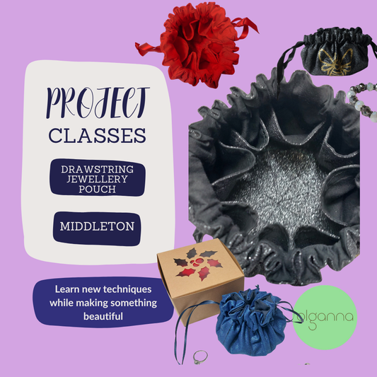 Sewing Machine Project Class - Jewellery Drawstring Pouch - MIDDLETON 10TH OCT PM