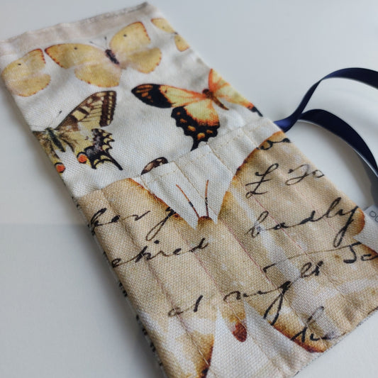 Vintage Butterflies Mini Crochet Hook Case Complete with Hooks