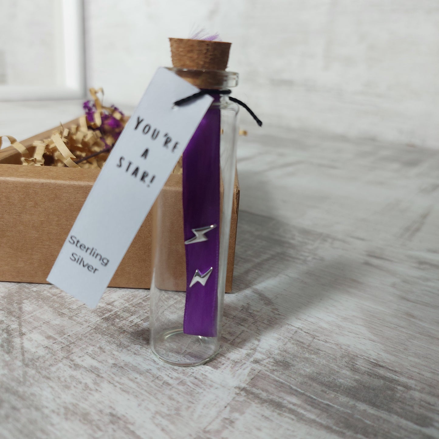 Lightning Bolt Sterling Silver Earrings in Gift Box