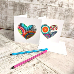 Mandala Heart 💌 Greetings Card Pack of 2 - Olganna