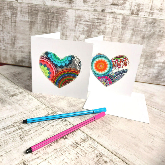Mandala Heart 💌 Greetings Card Pack of 2 - Olganna