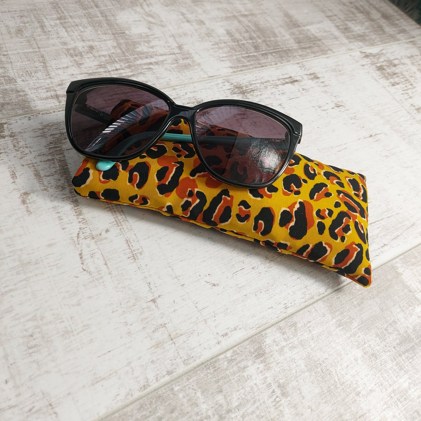 Mustard Leopard Print Sunglasses Case