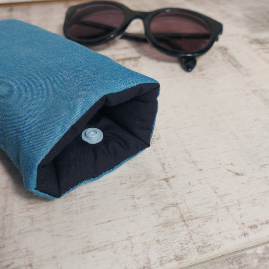 Denim Blue Glasses Case