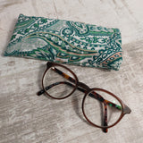 Green and Pink Paisley Print Glasses Case