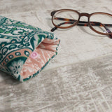Green and Pink Paisley Print Glasses Case