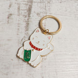 Lucky Cats Enamel Keyring