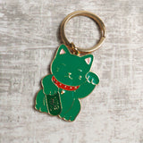Lucky Cats Enamel Keyring