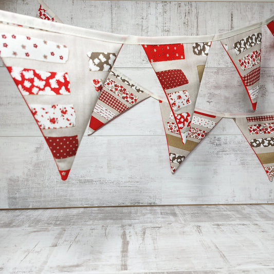 Red Shabby Chic Bunting