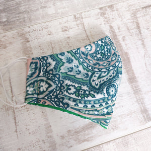 Green Print Face Mask.