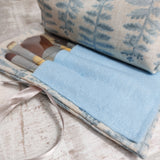 Blue Ferns Make Up Bag with compartments