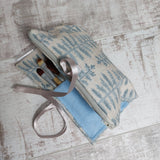 Blue Ferns Make Up Bag with compartments