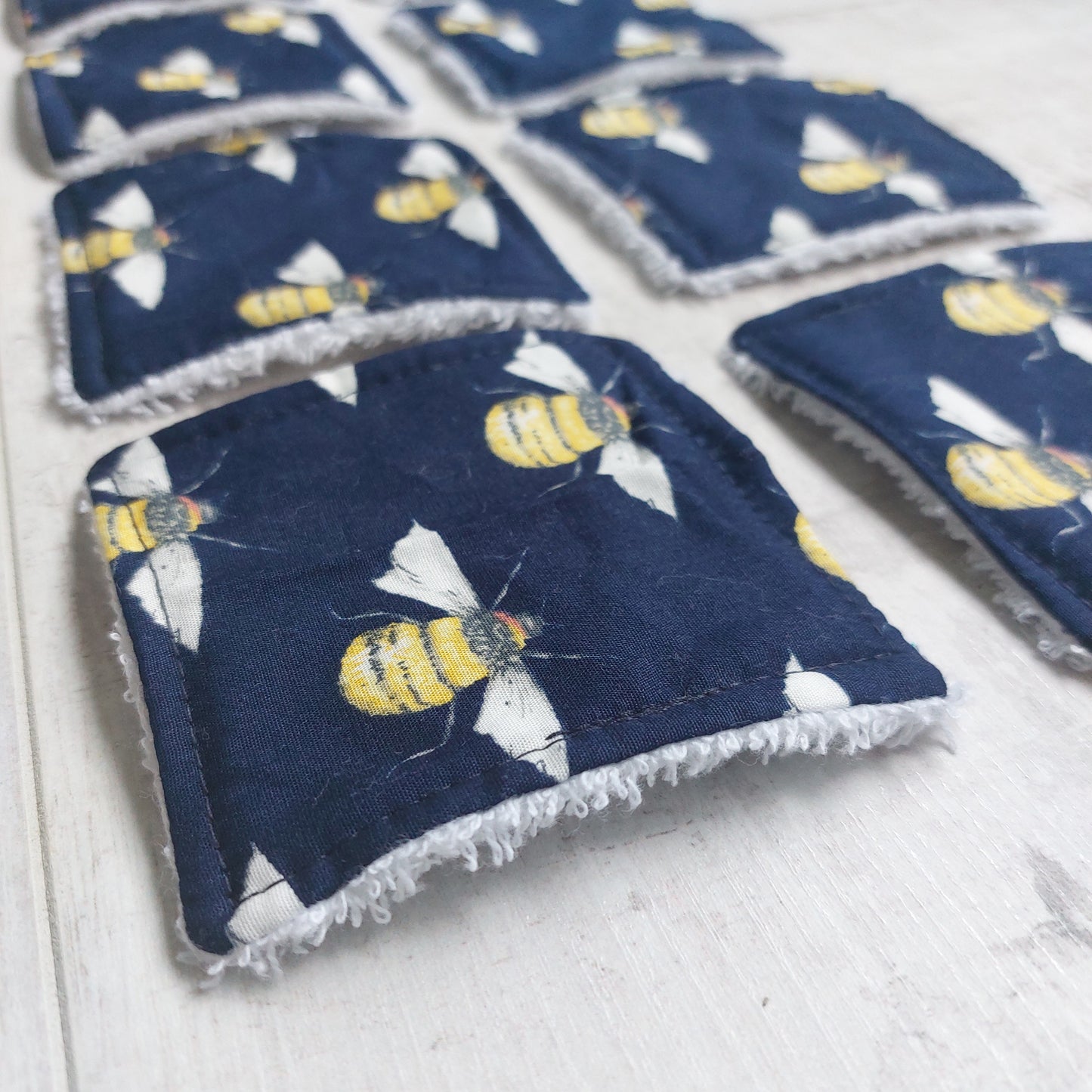 Bee Print Re-Usable Bamboo Cotton Face Wipes