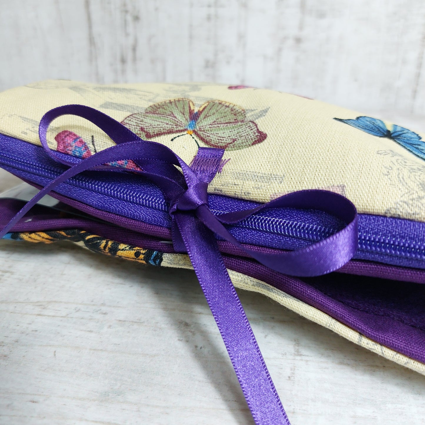 Vintage Butterfly Make Up Bag with Brushes Organiser