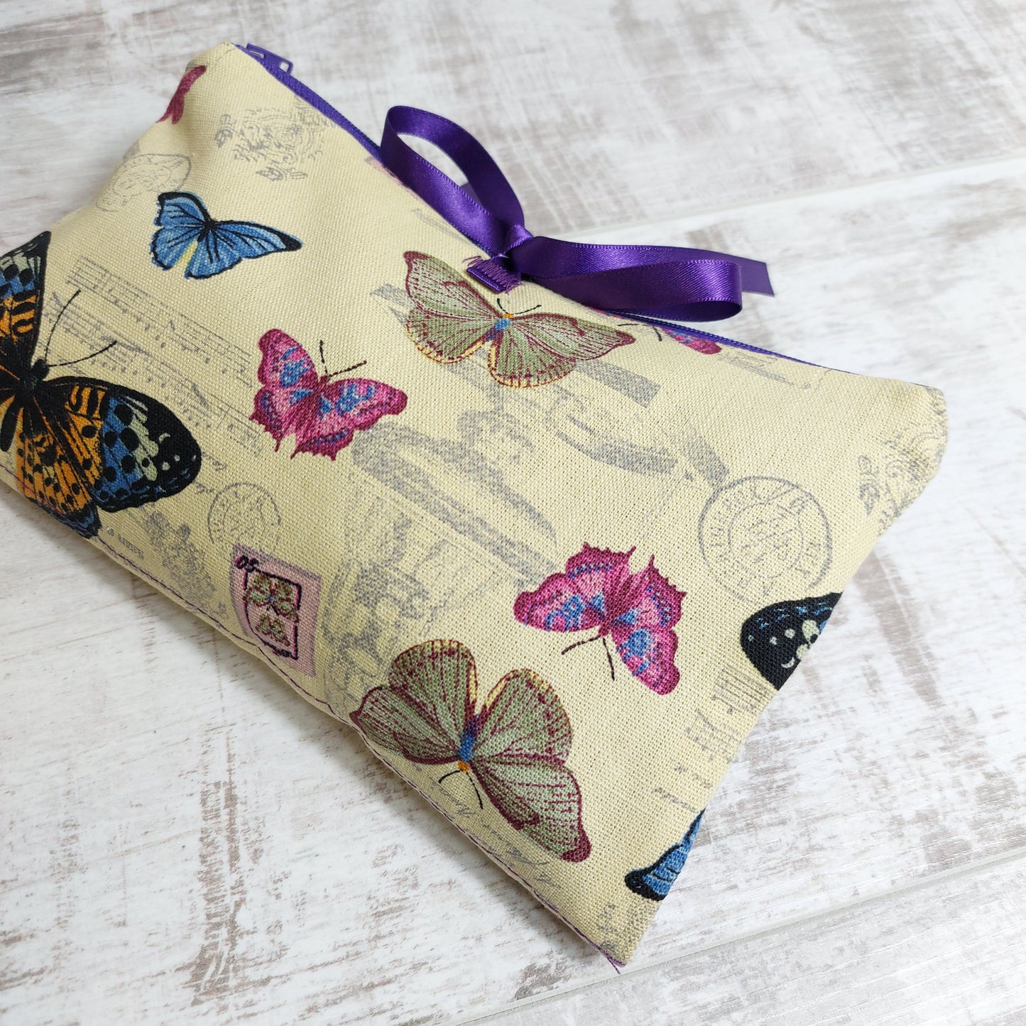 Vintage Butterfly Make Up Bag with Brushes Organiser