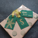Personalised Fabric Gift Tag with Initial Detail