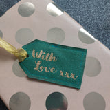 With Love xxx Fabric Gift Tag
