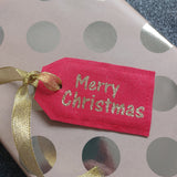 Merry Christmas Fabric Gift Tag