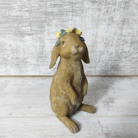 Flopsy Bunny wearing a crown of yellow flowers
