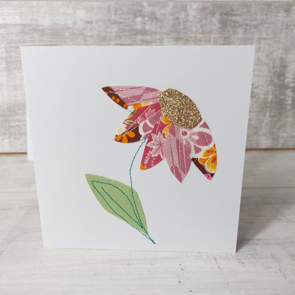 Fabric Flower Greetings Card 💌