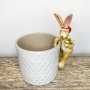 Christmas Pot Hanging Rabbit Clutching a Gold Star