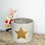 Christmas Pot Hanging Santa Rabbit Holding a Gift