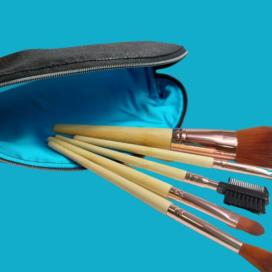 Half Moon Make Up Bag and Brushes Set