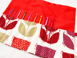Crochet Hook Case - Pod Print - Red - Olganna