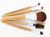 Make Up Brushes, Set of 5 Natural Wooden Handled - Olganna