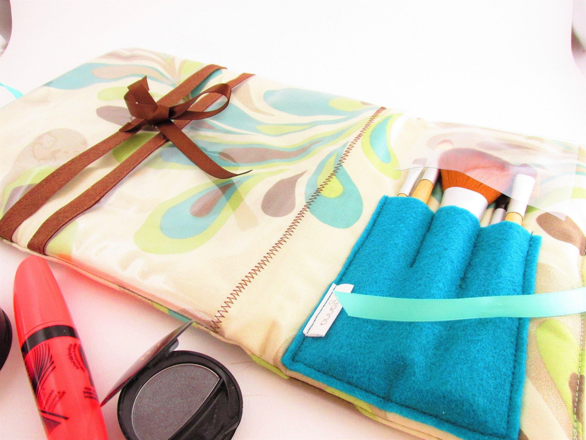 Make up Organiser in Pastel Shades with brushes pocket - Olganna